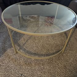 glass circle coffee table