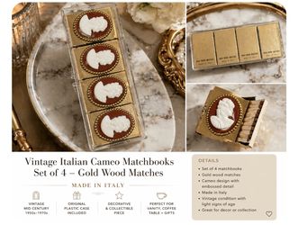 Vintage Italian Cameo Matchbooks Set of 4