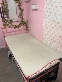 Pink Bed Frame & Mattress