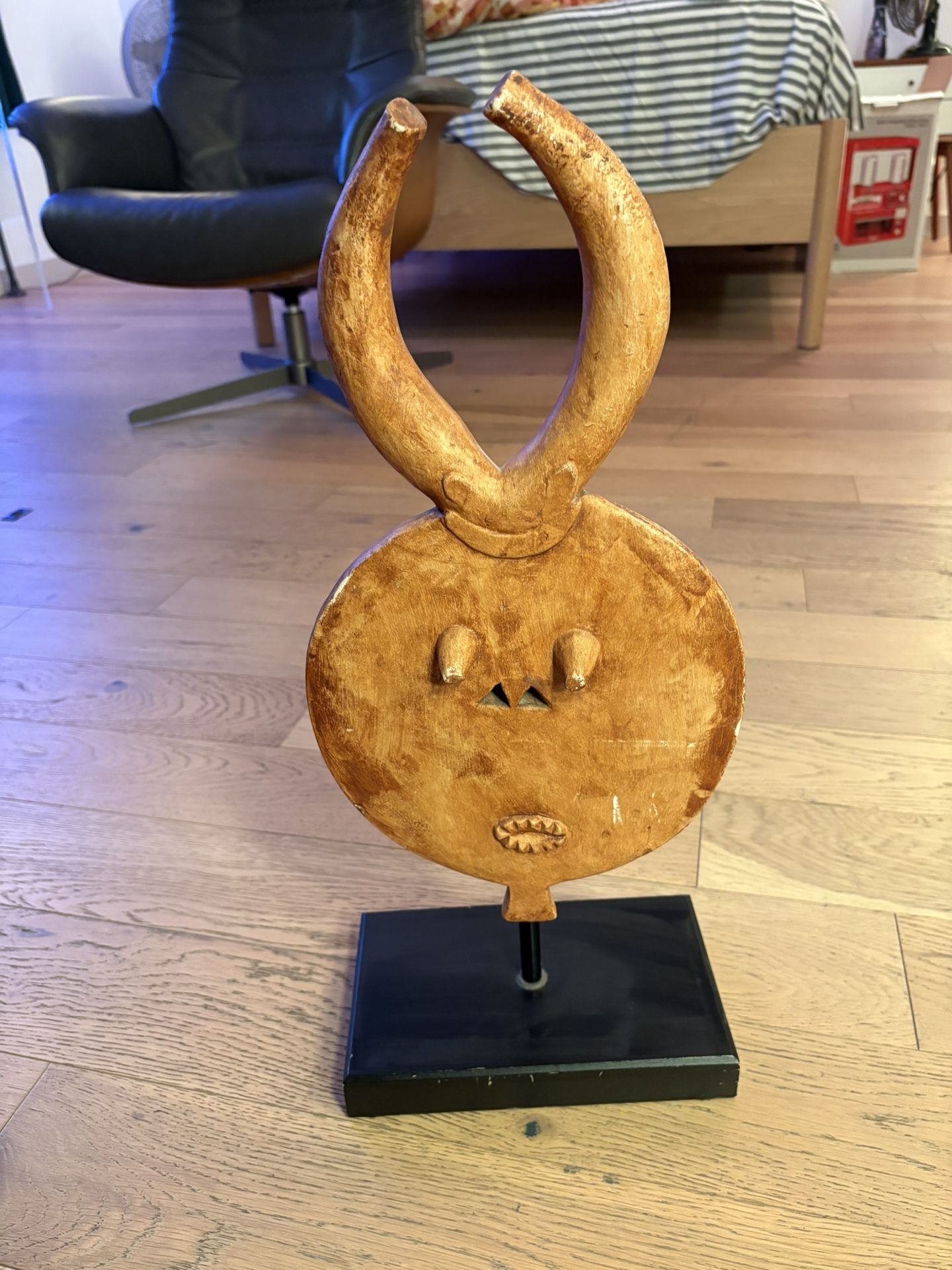 VTG Austin Productions Sculpture African Baule Goli Tribal Ceramic Mask 1990's