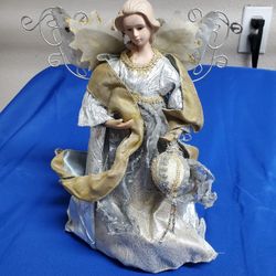Vintage Angel Silver And Gold Christmas Tree Topper