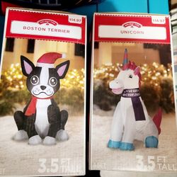 Christmas Yard Decor - Dog & Unicorn 