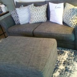 Bassett Sofa Sleeper With Matching Ottoman