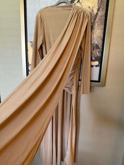 Champagne/Tan Formal Dress with Cape