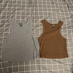 Wild Fable Tank Tops Brown & Grey