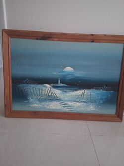 Moonlight ocean waves