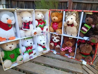 Christmas Holiday Plush Stuffed Animal ornaments