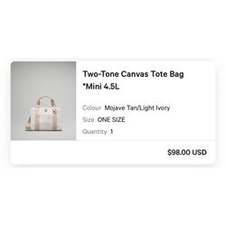 Two-Tone Canvas Tote Bag *Mini 4.5L