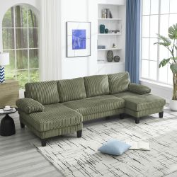 Midtown 4 Seat Modern Fabric U Shaped Sectional Sofa with Chaise