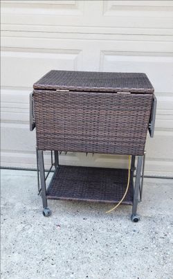Portable Rattan Cooler/Cart/Troley/Outdoor/Patio