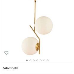 BAODEN 2 Lights Globe Pendant Light Mid Century Chandelier Modern Hanging Light Fixture Brushed Brass Finished with White Globe Glass Lampshade(Gold)