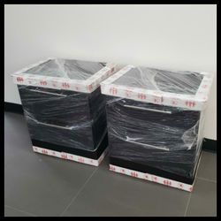 NEW TWO BLACK NIGHT STANDS - ASSEMBLED