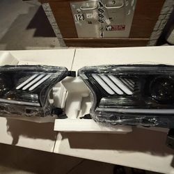 Automobile Lamp, Compatible For Ford, Compatible For Ranger 2015-2020 Headlights Assembly Modified Project Lens LED Mustang Dynamic Daytime Running Li