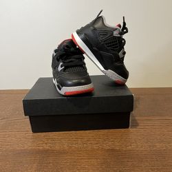 Toddler Jordan 4 Retro TD Black/Red Size 6C