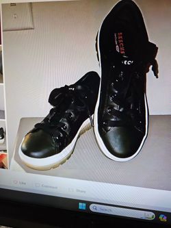 SKECHERS Street Cleats C Thru U BLACK SNEAKERS Sz 7.5