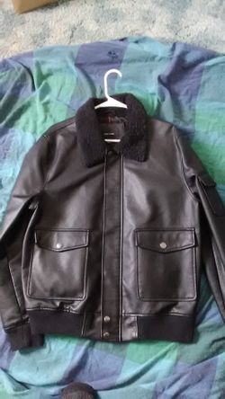 New feux leather coat