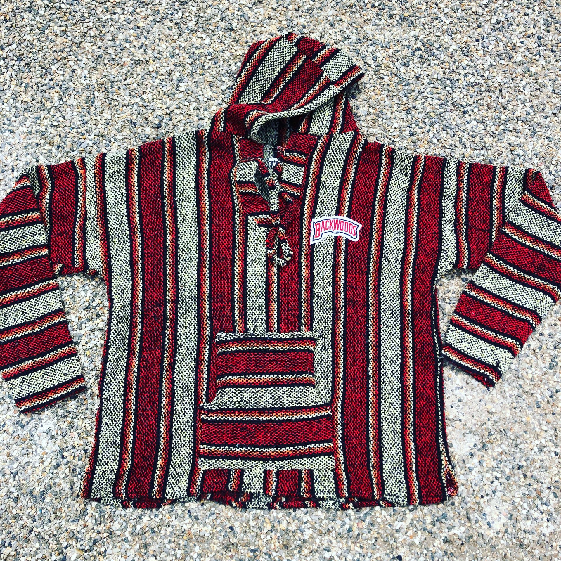 Hoodie poncho backwoods patchwork size large