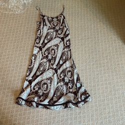 Brown And blue Dress