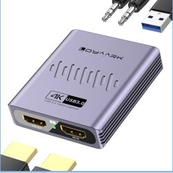 4K HDMI Video Capture Card for Nintendo Switch 2, PS5, Xbox, PC,Streaming- USB 3.0 Game Capture Device with 2K 30fps, Compatible with Broadcasting, Mo