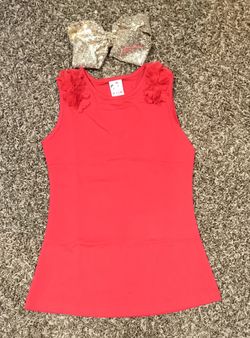 Red dress 8” sequin bow