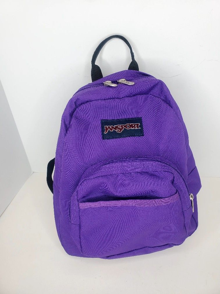 Jansport Mini Half Pint Purple With Black Adjustable Straps Small Backpack 