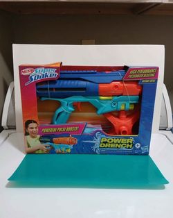 New Nerf Super Soaker Power Drench Water Blaster, High Performance Pressurized Blasting, Easy Fill Station, Water Toys, Ages 8+ I have 12 available $1