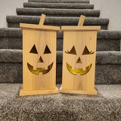 Mr And Mrs Halloween Lanters - Spooky Decor