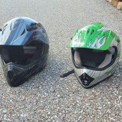2 Motor Cross Helmets One Was For My Son And One For Me Do Small, Med 