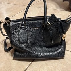 Vintage Michael Kors Black Leather Satchel Purse, Y2K, Retro,Streetwear