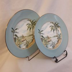 Colonial Tradewind Teller 9 Zoll – Weiß Mit Goldrand, Spülmaschinengeeignet, Aus Porzellan