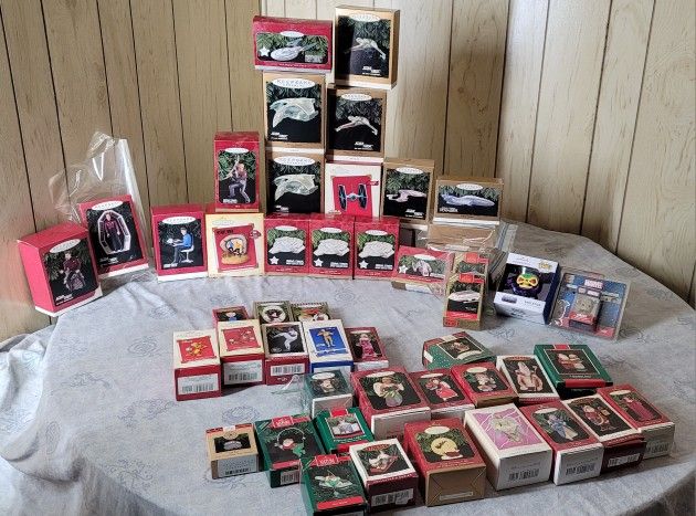 Lot of 46 Hallmark Ornaments - Star Trek - Star Wars - Disney - Barbie