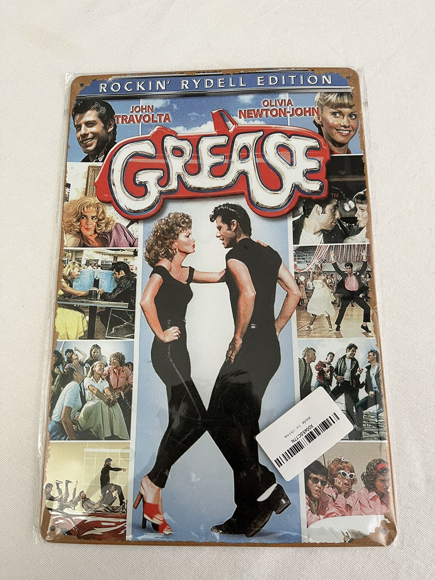 Tin Metal Sign GREASE (OPEN BOX) 8”x 12”