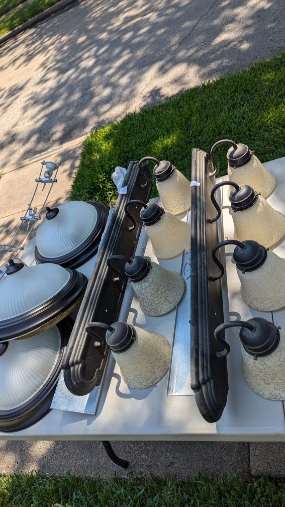 2 Bathroom Vanity Lamps And 3 Ceiling Lamps