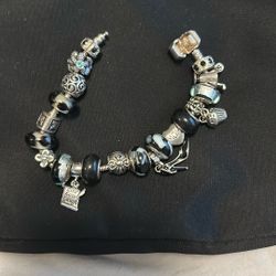 Pandora 925 Sterling Silver Charm Bracelet