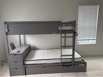 MODERN LOFT BUNK BED w/ STORAGE + DESK – PERFECT FOR KIDS/TEENS 🔥