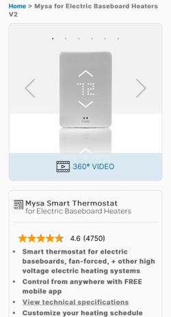 Mysa Smart Thermostat PLUS for Electric Baseboard Heaters V2 (X4)