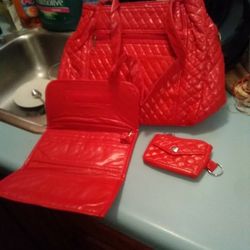 3pc Purse Set  Wallet Change Purse  And Large 3compartment Purse.  New Will Make Nice Gift