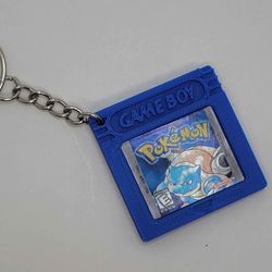 3D Printed Pokemon Blue Version Cartridge Toy Gifts Charm Decor Keychain
