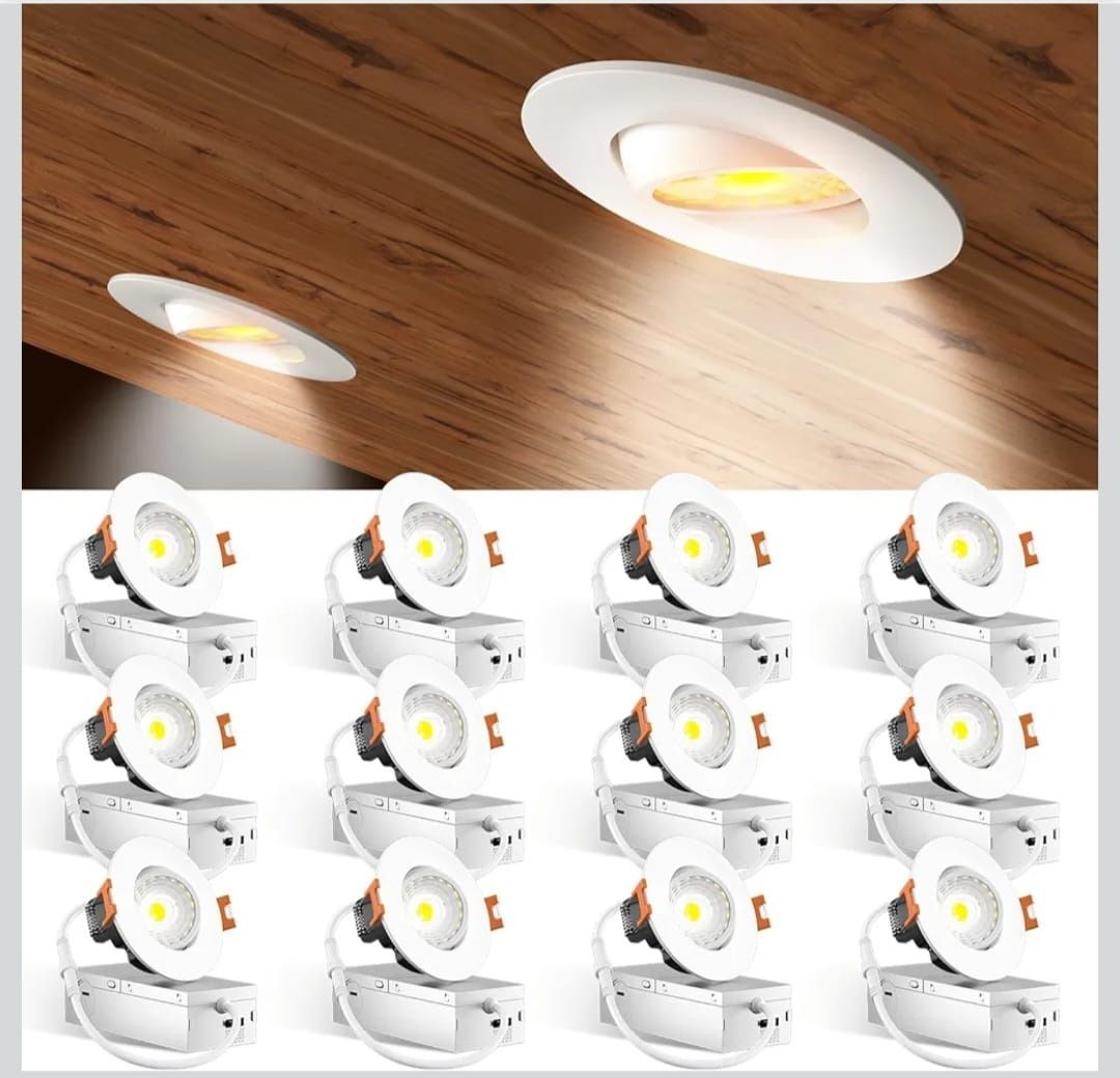 Amico 12-Pack 3 Inch Eyeball LED Recessed Lights + Mystery Gift π