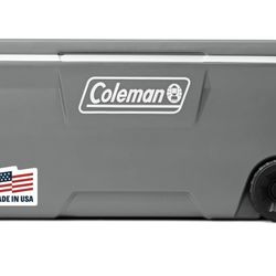 Coleman Classic Series Insulated Portable Rolling Cooler with Wheels, Leak-Resistant Outdoor Hard Cooler Keeps Ice up to 5 Days, 100-Quart