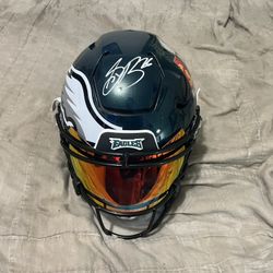 Saquan Barkley Signed Philadelphia Eagles Superbowl  Speed Flex With Shock Visor,,custom Front And Rear 3-D Bumpers And Under Armor Chin Strap