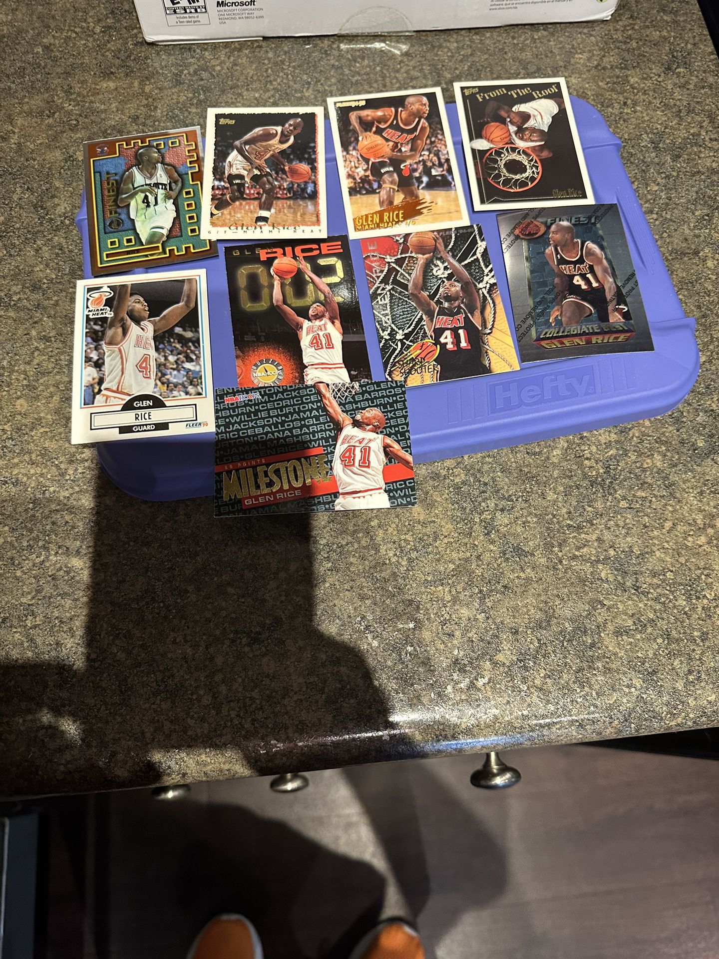 Lot Of 9 Glen Rice Basketball Cards