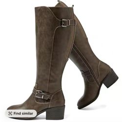 Wide Calf (Grey) Boots