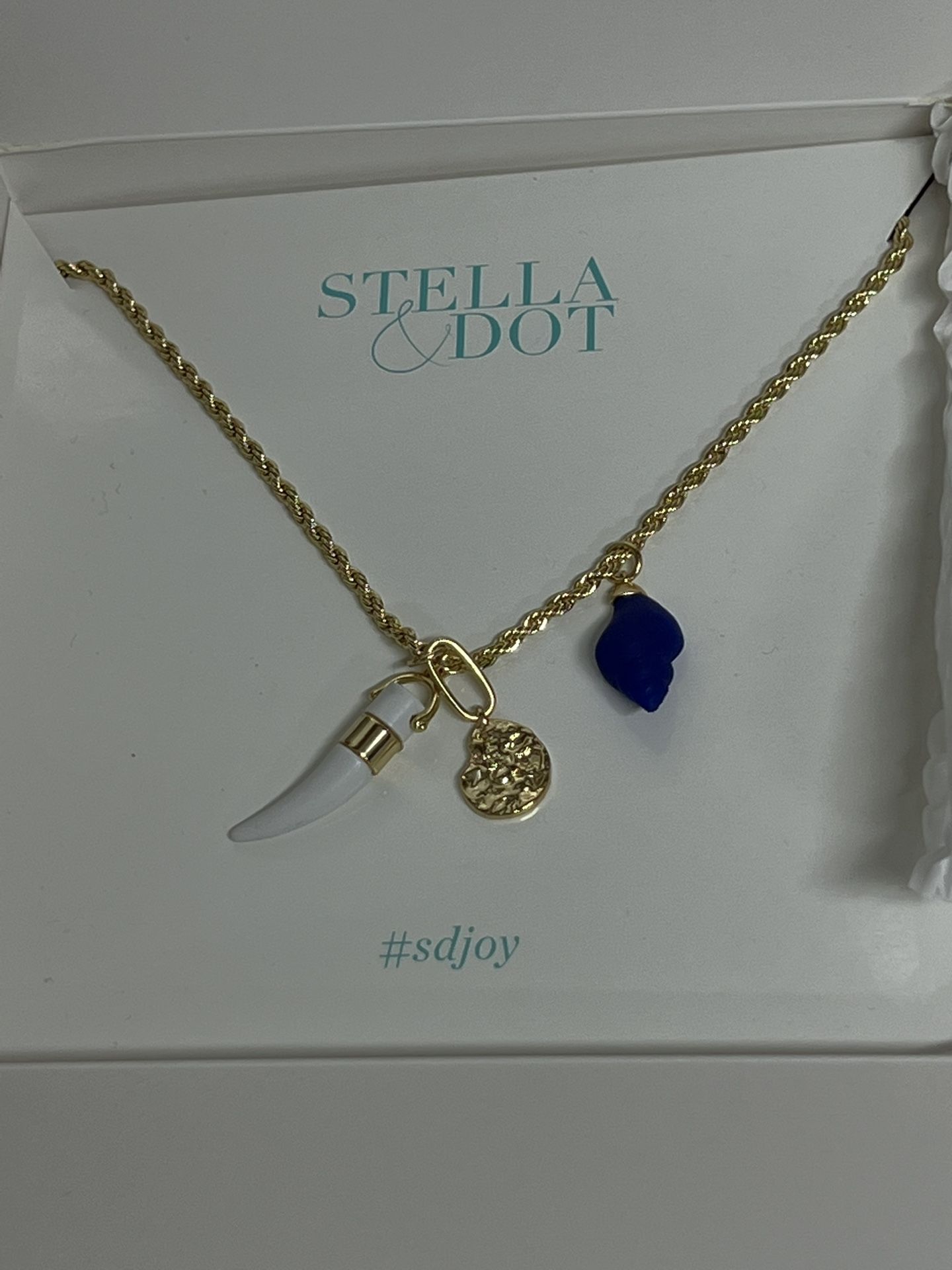 Stella & Dot Beach Long Pull Tie Charm Necklace - NWT