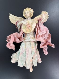 Vintage Paper Mâché Angel Figurines (Set of 2) - Musical Duo
