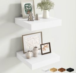 Like new 4 Floating Shelves for Wall 10 Inch Square Shelves with Invisible Brackets