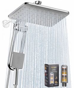 Dual Filtered Rainfall Handheld Showerhead Spray Combo With 7 Modes