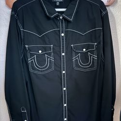 True Religion Black Dress Shirt 