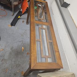 Mid Century Table Inlay Glass 52lonG 13width Height28
