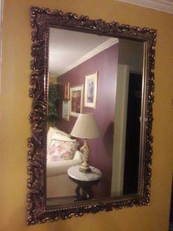 58" x 38" burnished molded frame huge Decorative antique Mirror